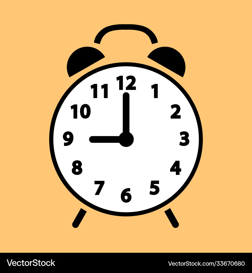 Alarm clock with dial and arrows Vector Image