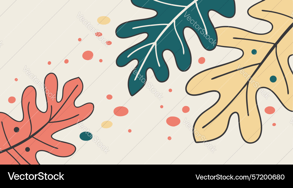Autumn leaves abstract botanical pattern design vector image