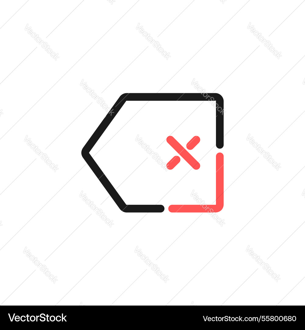 Backspace icon delete button Backspace icon delete button vector image