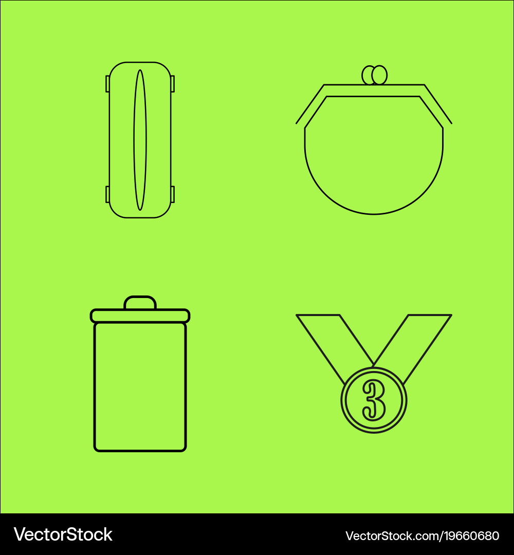 Basic content simple linear outline icon set Vector Image