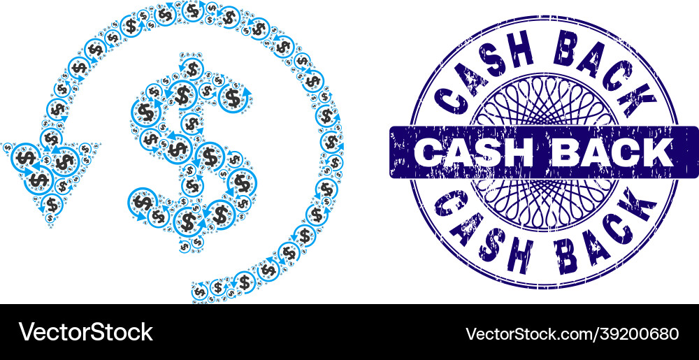 Chargeback recursion collage of icons Chargeback recursion collage of icons vector image