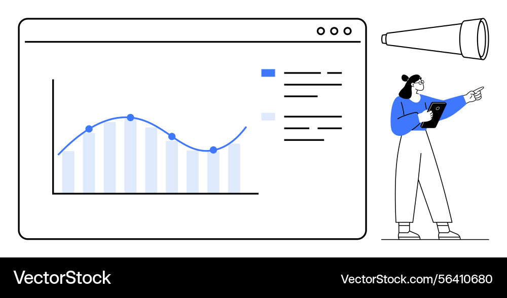 Data analysis dashboard with chart Vector Image