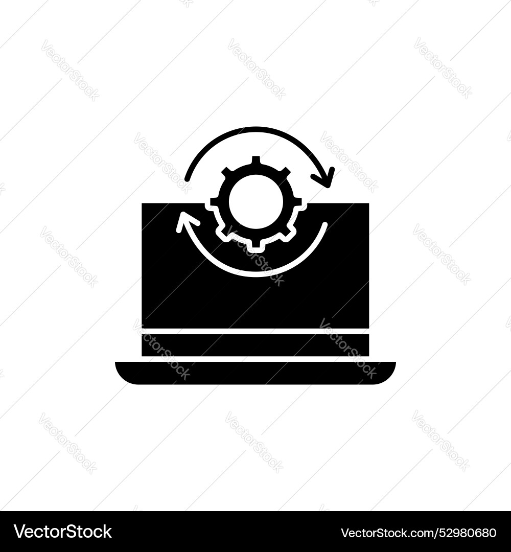 Data processing icon set laptop process Vector Image