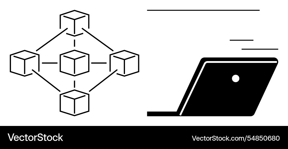 Depiction of blockchain network and fast data Depiction of blockchain network and fast data vector image