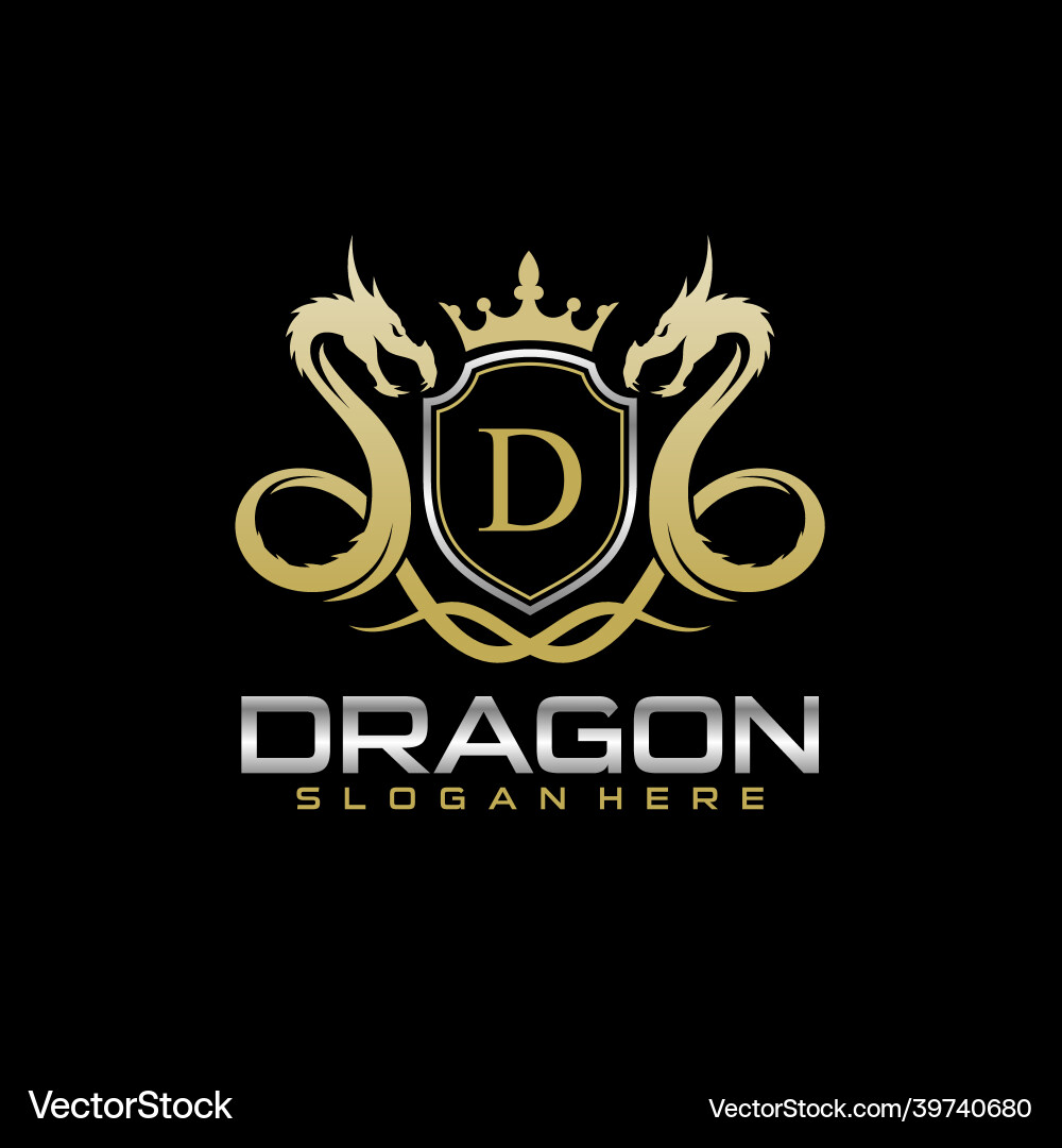Dragon Logo Template - Asian Style Vector Image