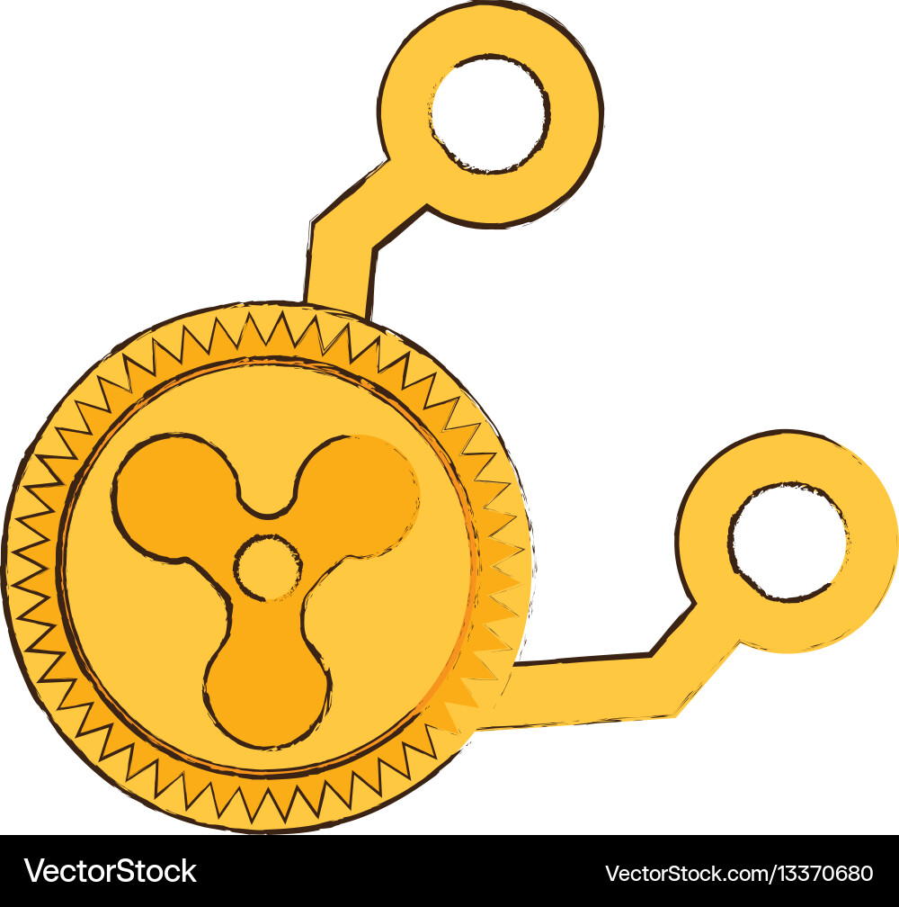 Drawing quarkcoin web icon vector image