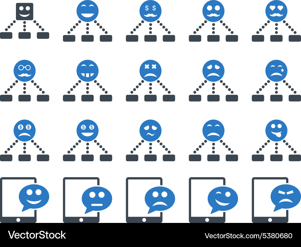 Emotion hierarchy and sms icons Vector Image