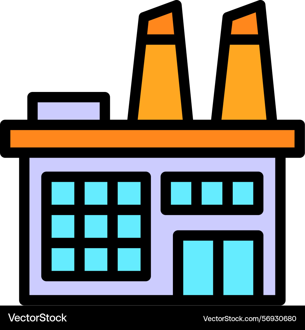 Factory window line filled style icon design vector image