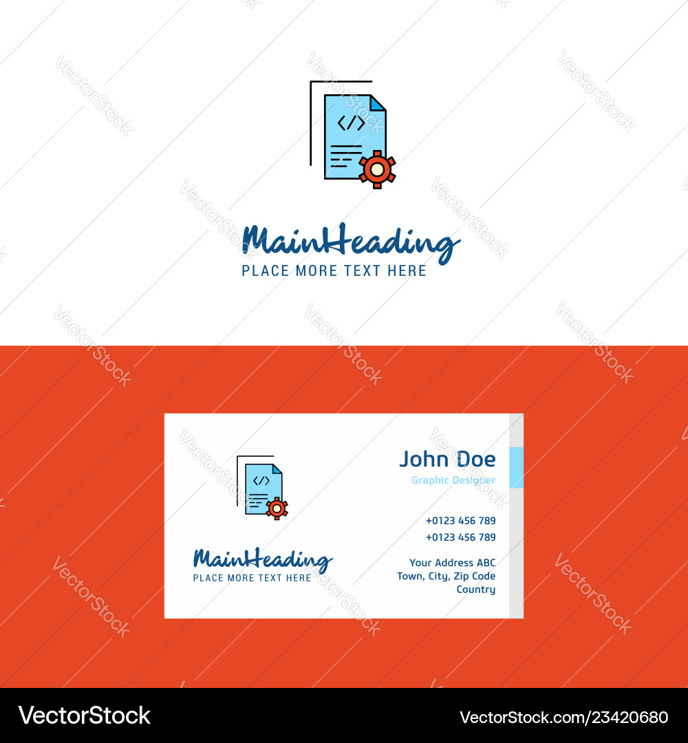 Flat coding logo and visiting card template Flat coding logo and visiting card template vector image