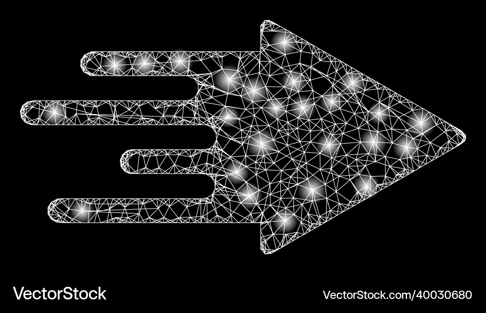 Glowing net mesh quick arrow with lightspots Glowing net mesh quick arrow with lightspots vector image