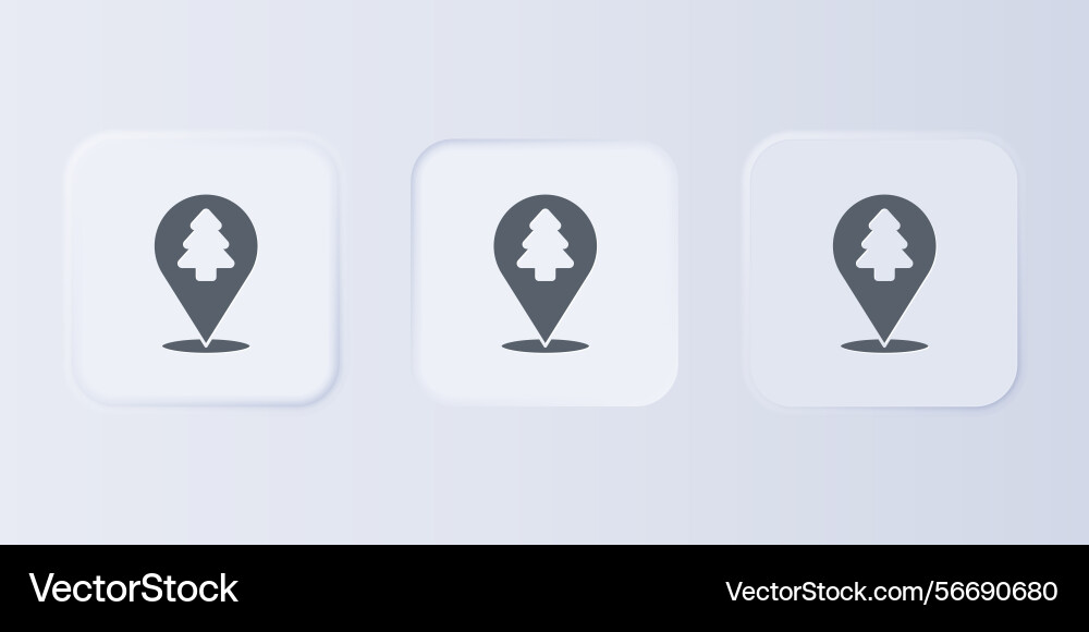 Grey location of the forest on a map icon vector image