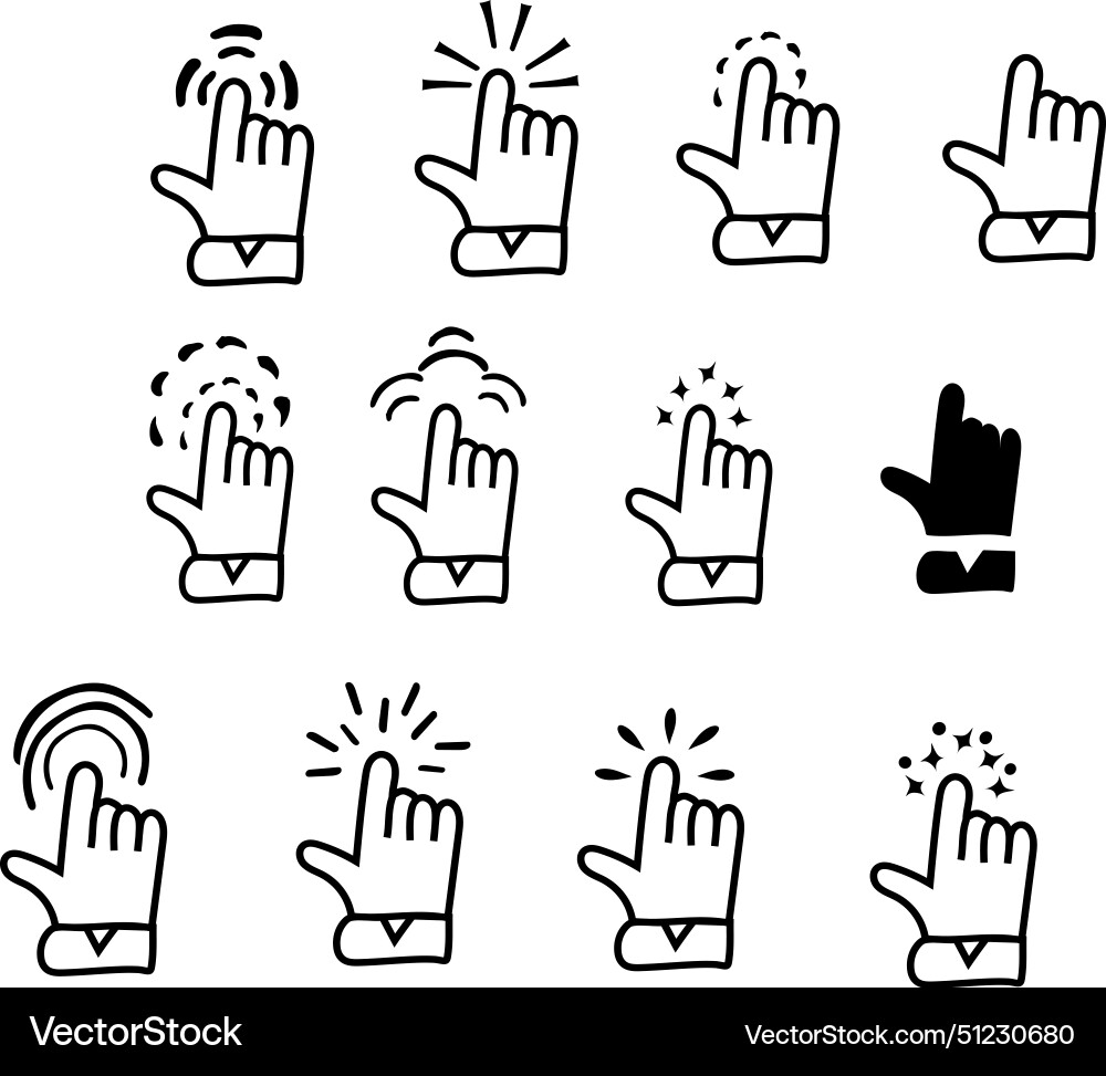 Handclickmousearrowpointercursormouse click vector image