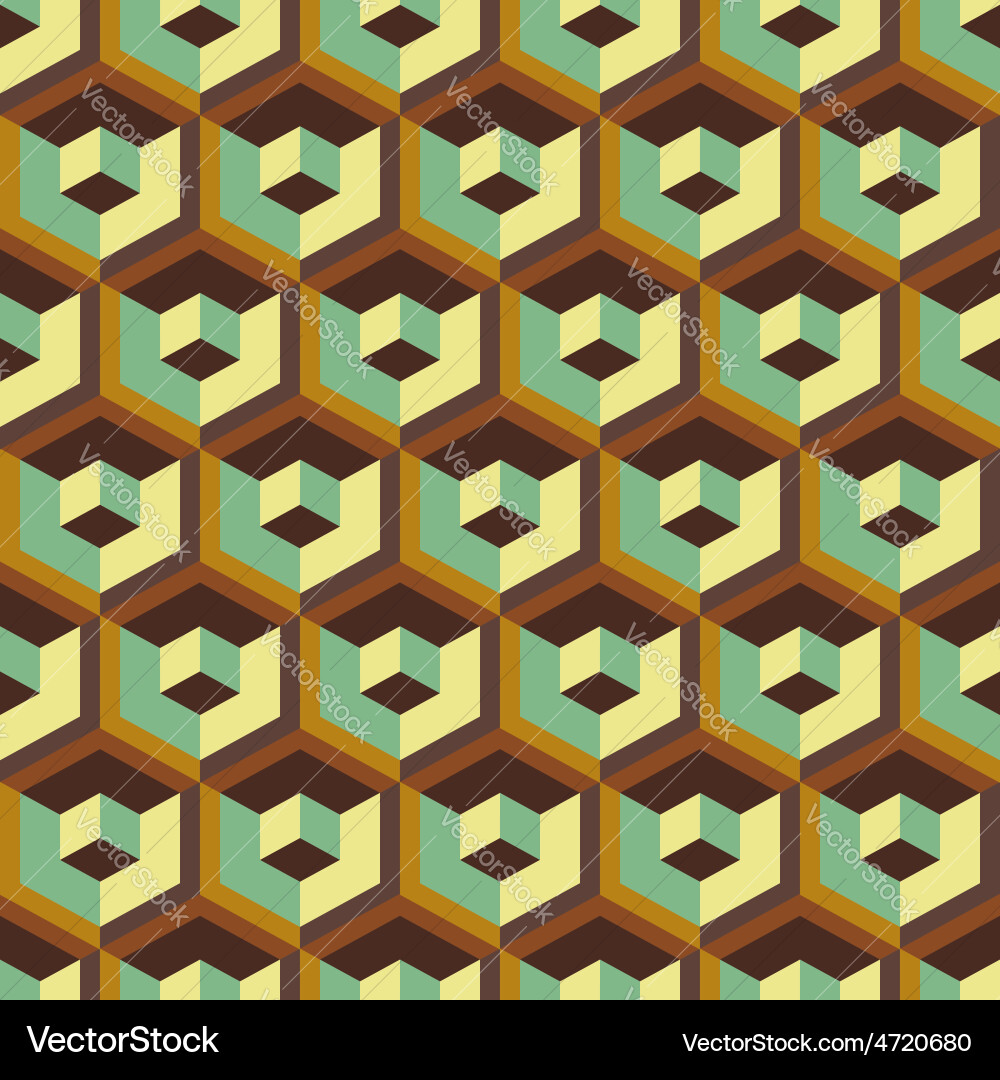 Hexagonal 3D Geometric Pattern Vector Image