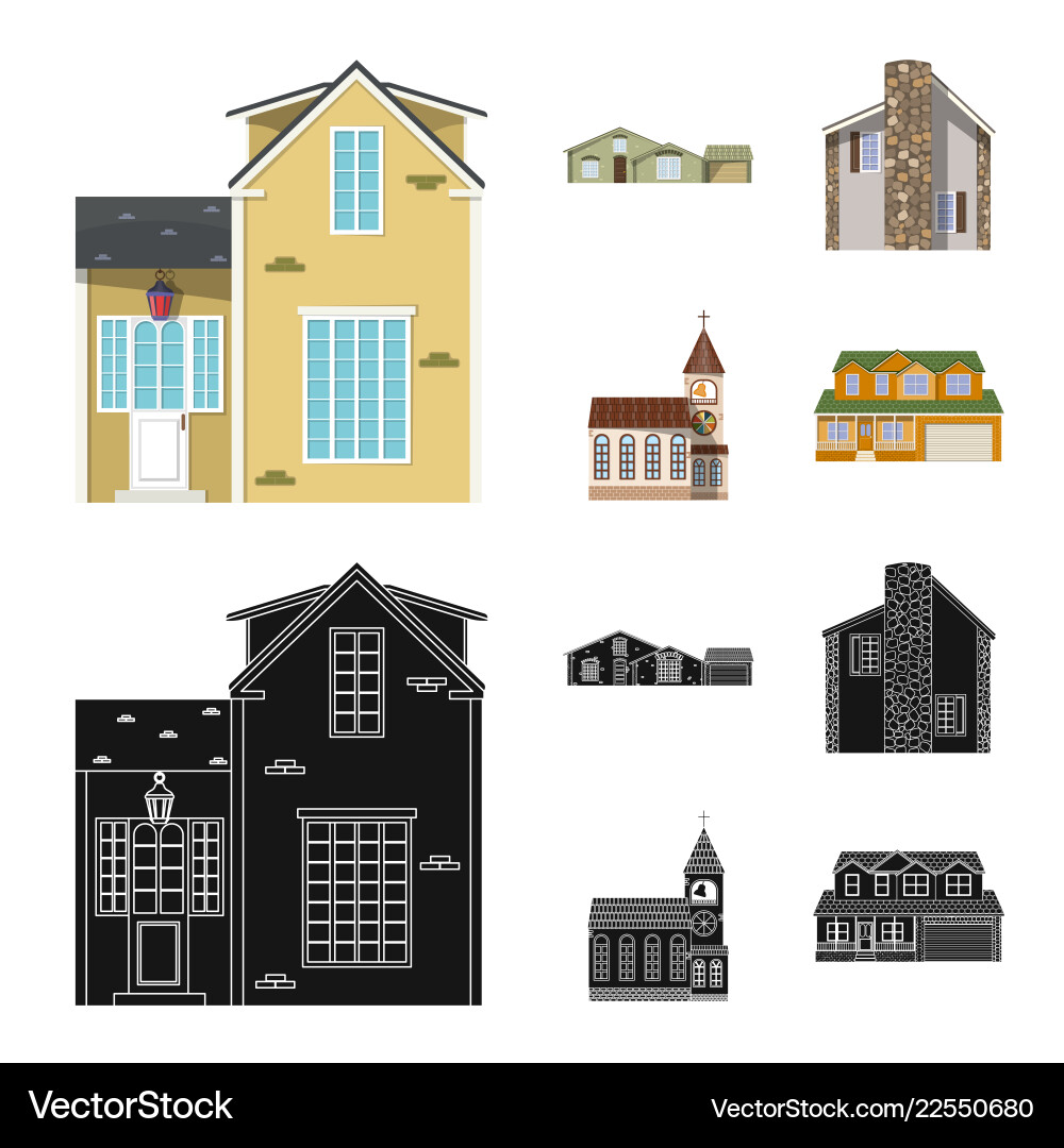 Isolated object of building and front icon Isolated object of building and front icon vector image