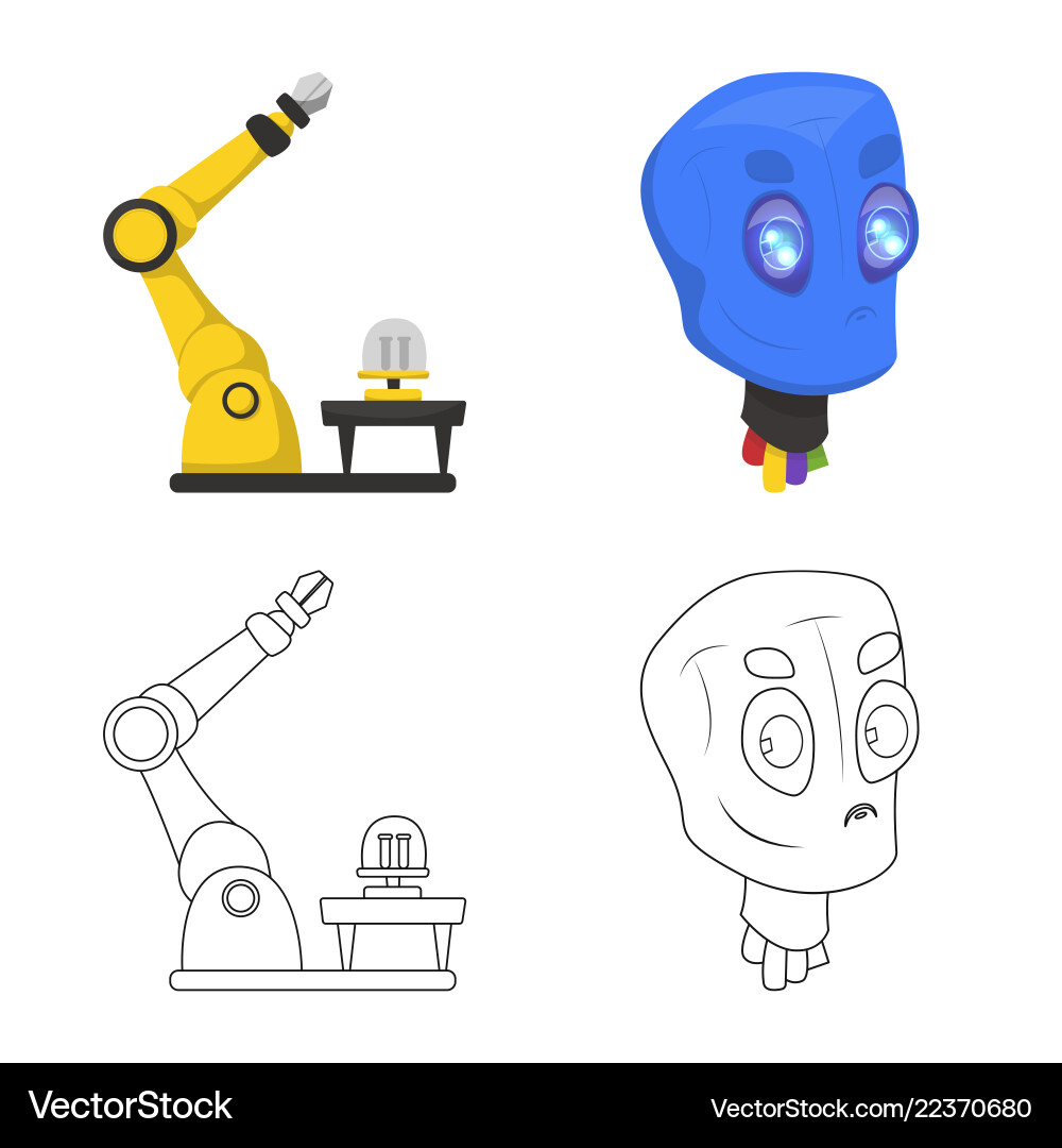 Isolated object of robot and factory logo set Vector Image