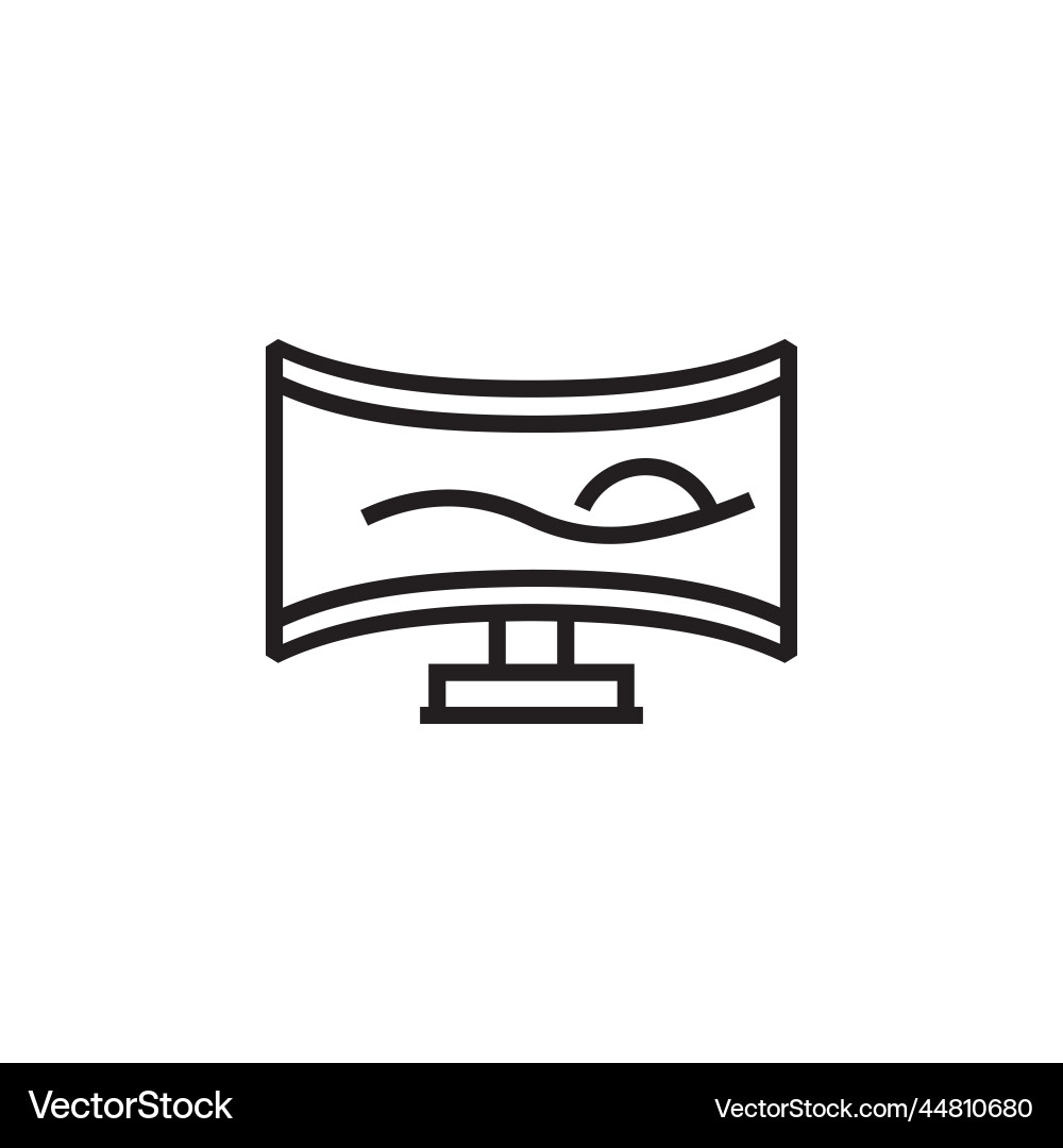 Monitor icon computer component outline Monitor icon computer component outline vector image