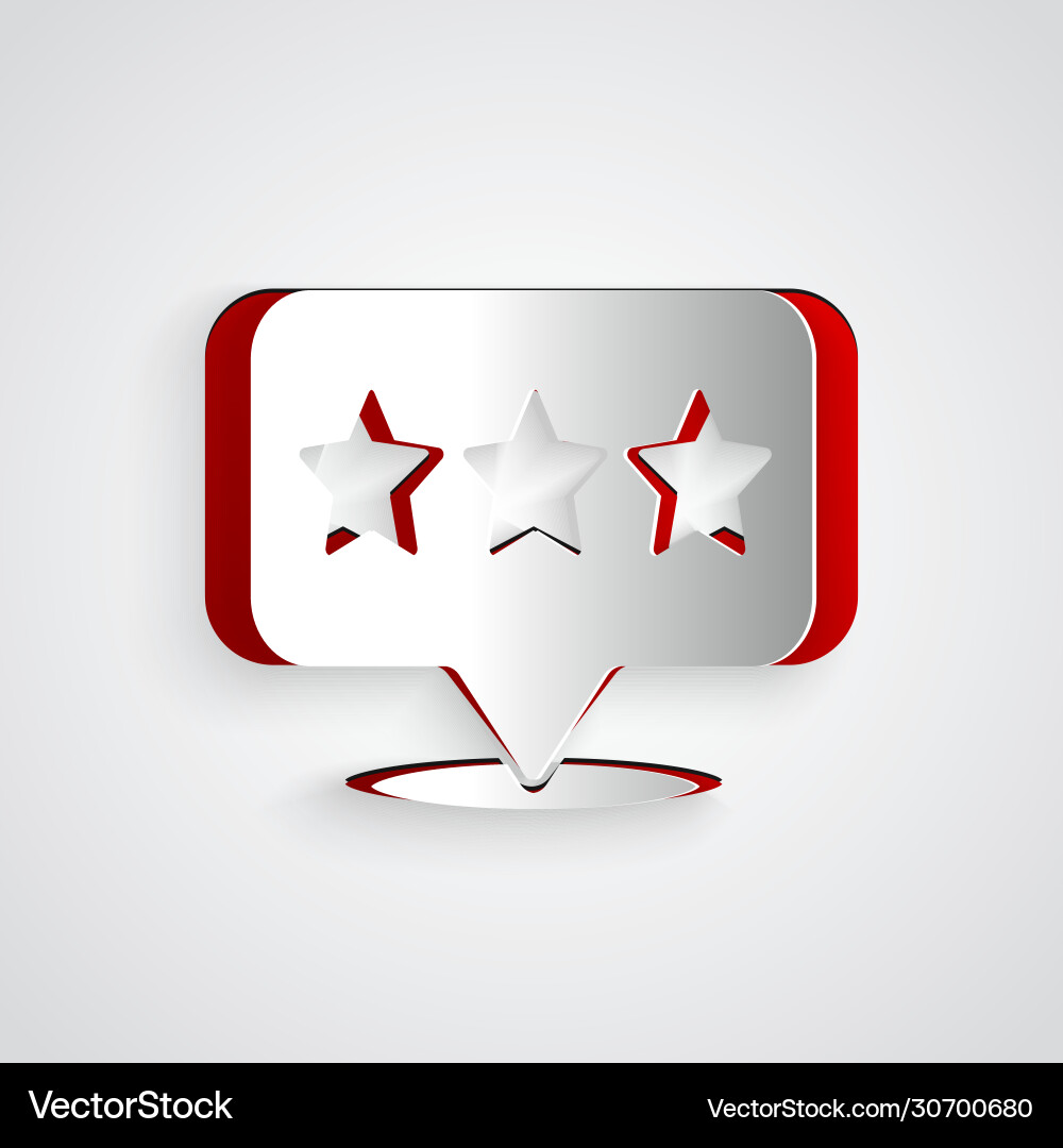 Paper cut map pointer with star icon isolated Paper cut map pointer with star icon isolated vector image