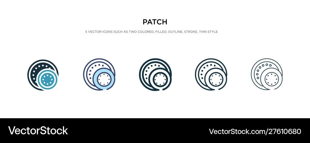 Patch icon in different style two colored vector image