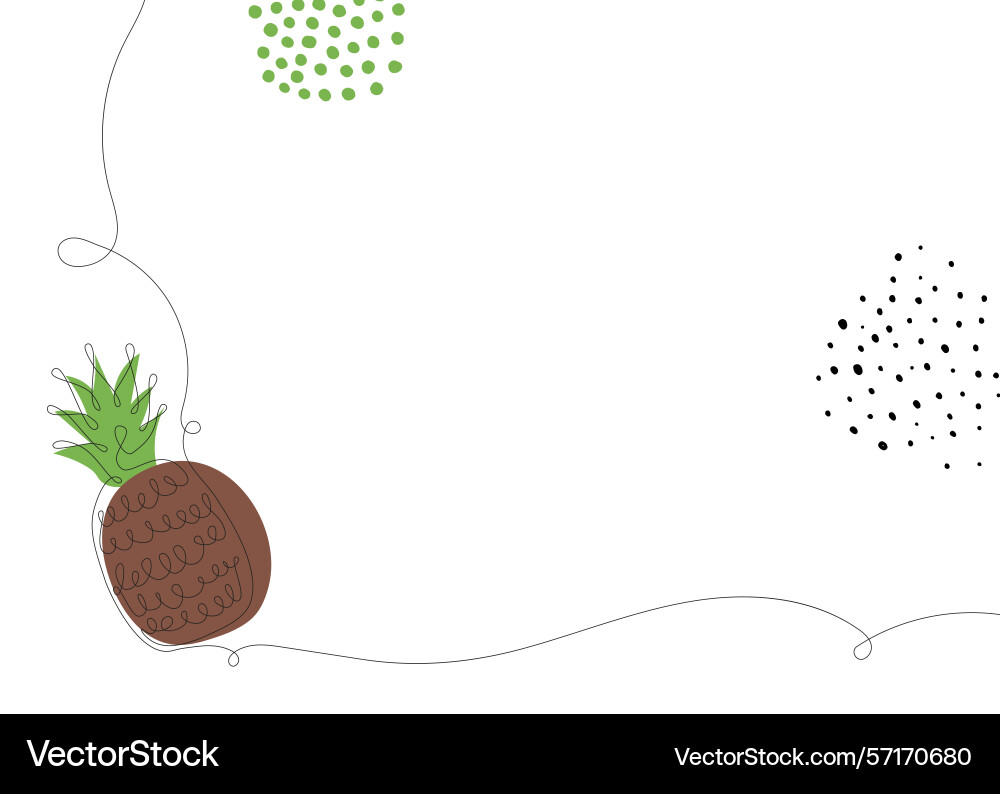 Pineapple continuous line background one single vector image