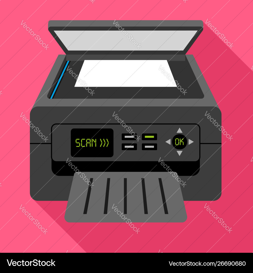 Scan printer icon flat style vector image