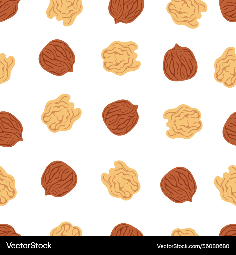 Seamless Walnut Pattern Vector Image