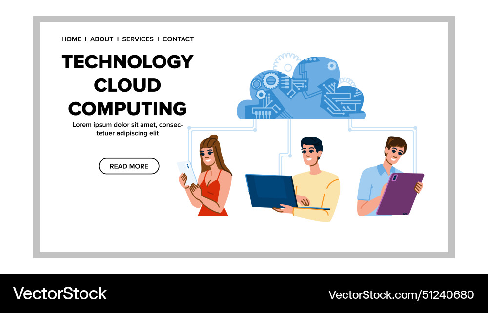 Services technology cloud computing Services technology cloud computing vector image