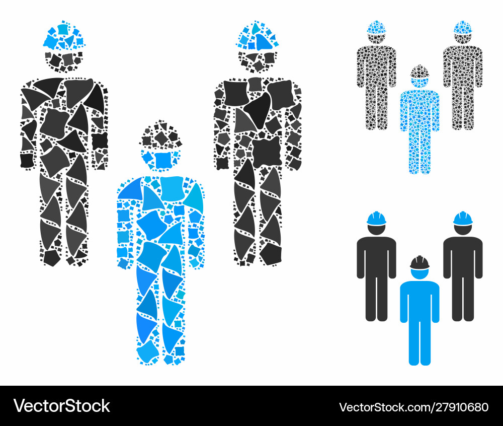 Standing engineer group composition icon bumpy Standing engineer group composition icon bumpy vector image