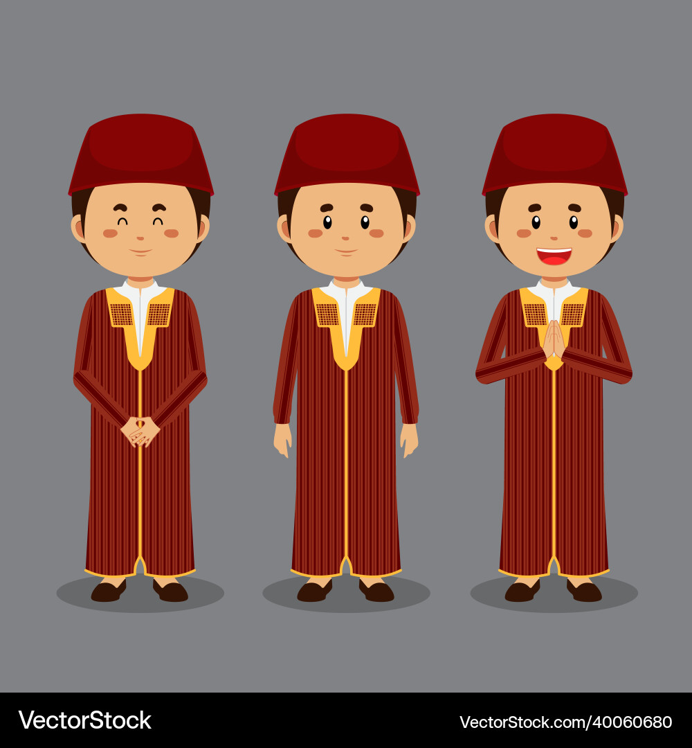 Tunisians character with various expression Vector Image