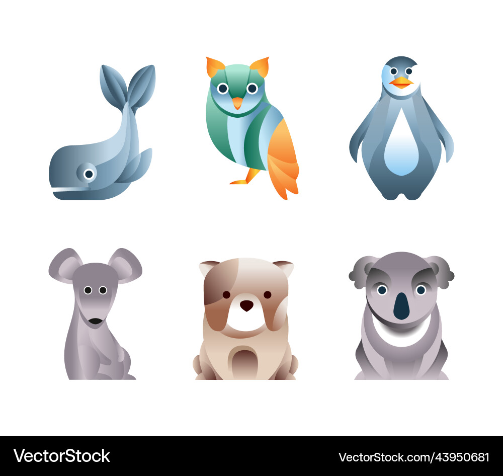 Animal created from overlapping gradient shapes Animal created from overlapping gradient shapes vector image