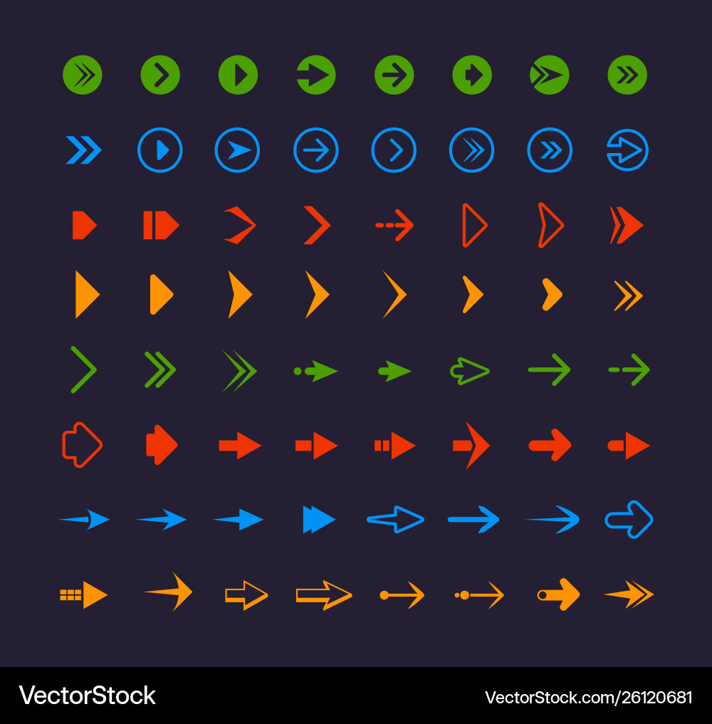 Arrow Pointer Symbole - Web App Icons vektorbild