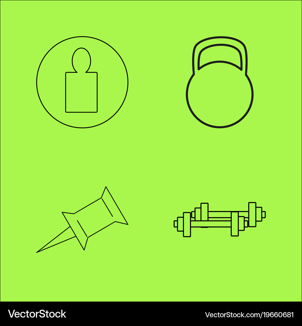 Basic content simple linear outline icon set vector image