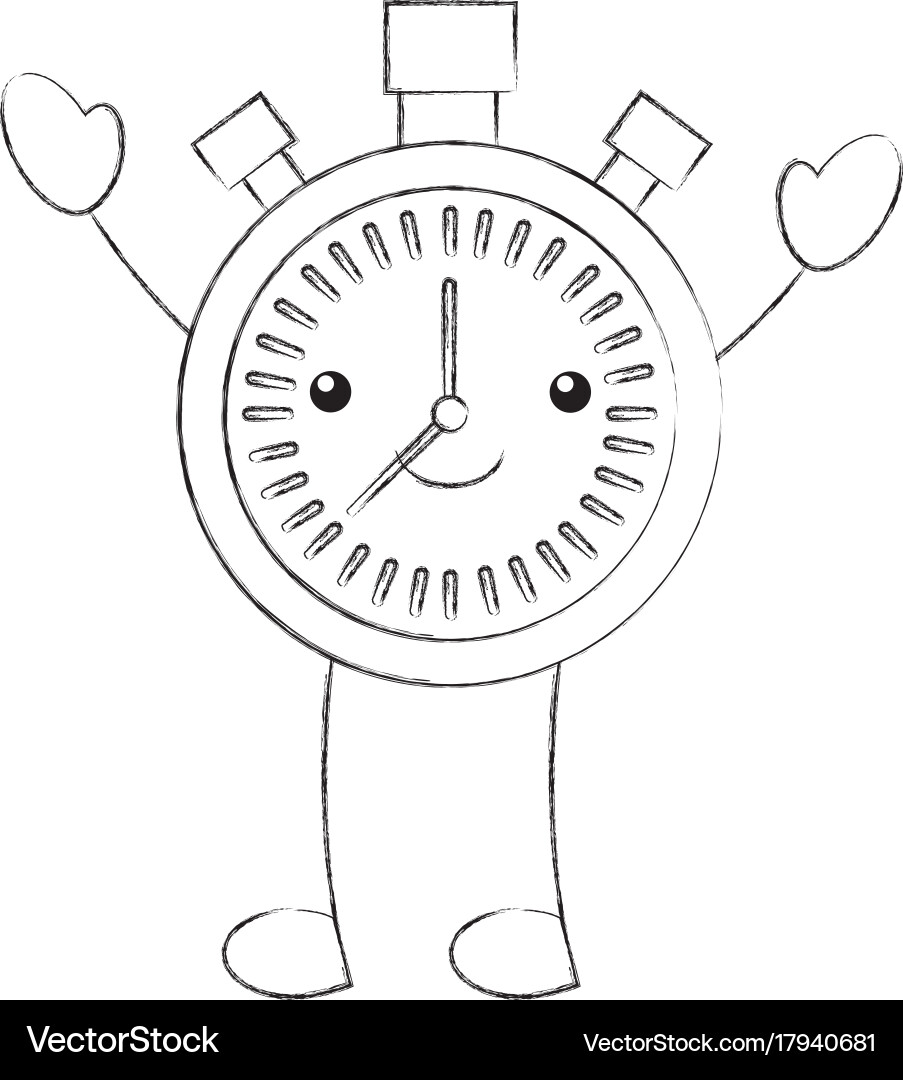 Cartoon chronometer countdown speed timer object vector image