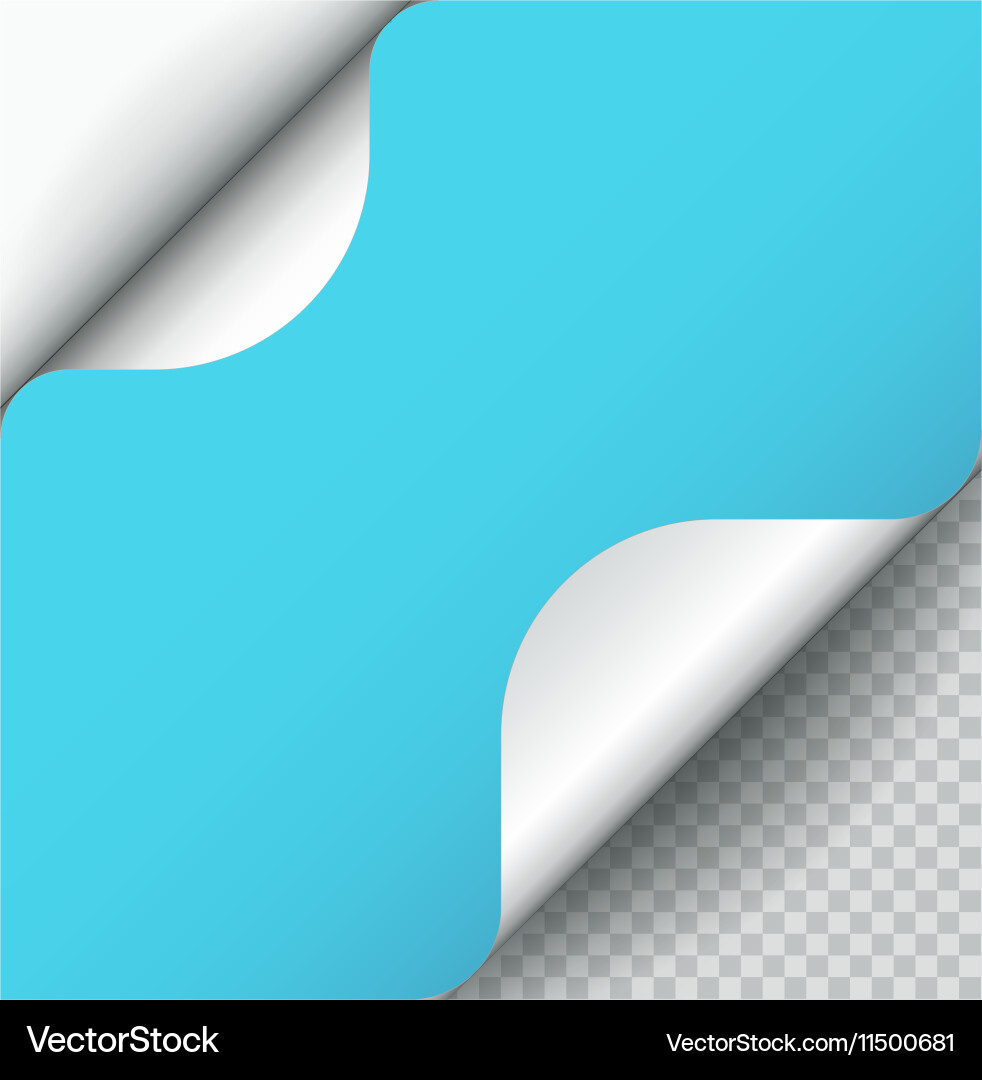Color paper page curl with shadow isolated vector image
