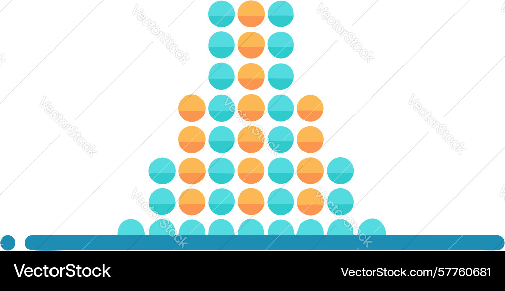 Colorful stacked dots chart data visualization Vector Image