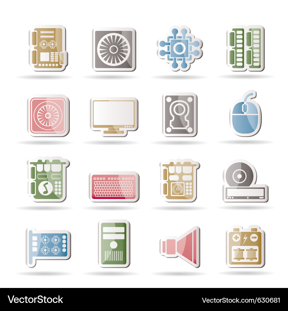 Computer performance icons vector image