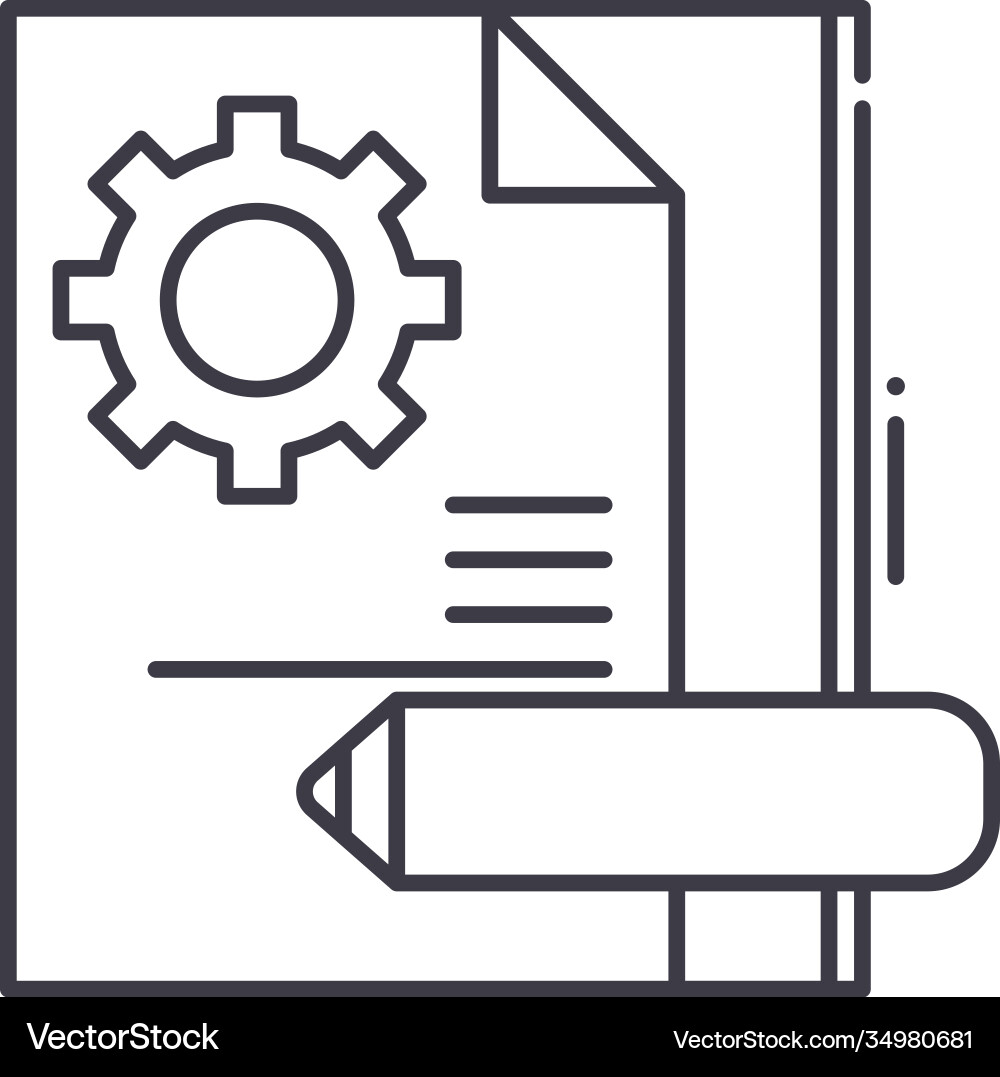 Documentation concept icon linear isolated Documentation concept icon linear isolated Vector Image