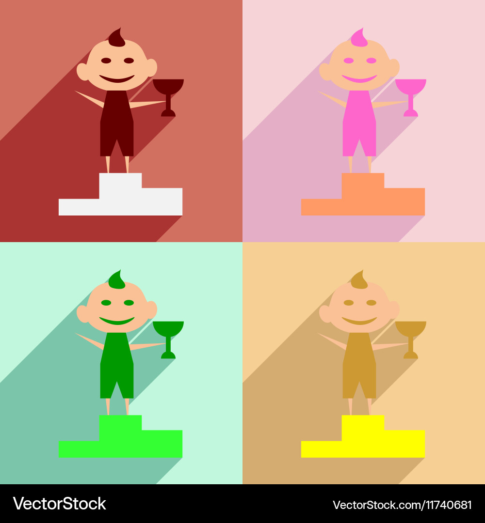 Flat with shadow concept and mobile application Vector Image