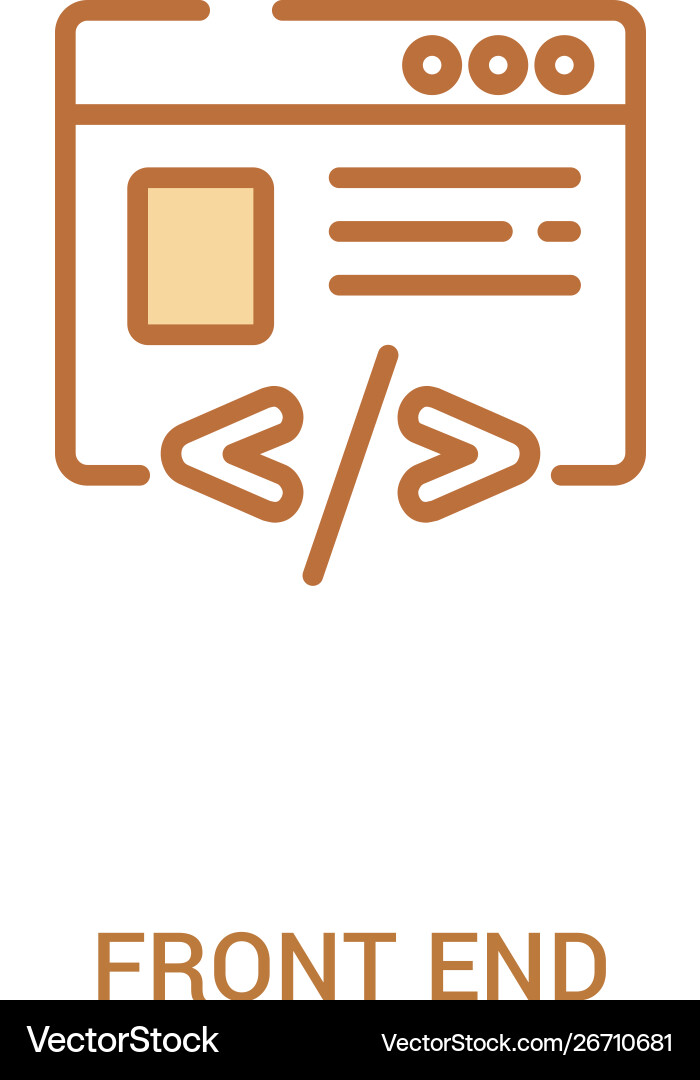 Front end concept 2 colored icon simple line Front end concept 2 colored icon simple line vector image