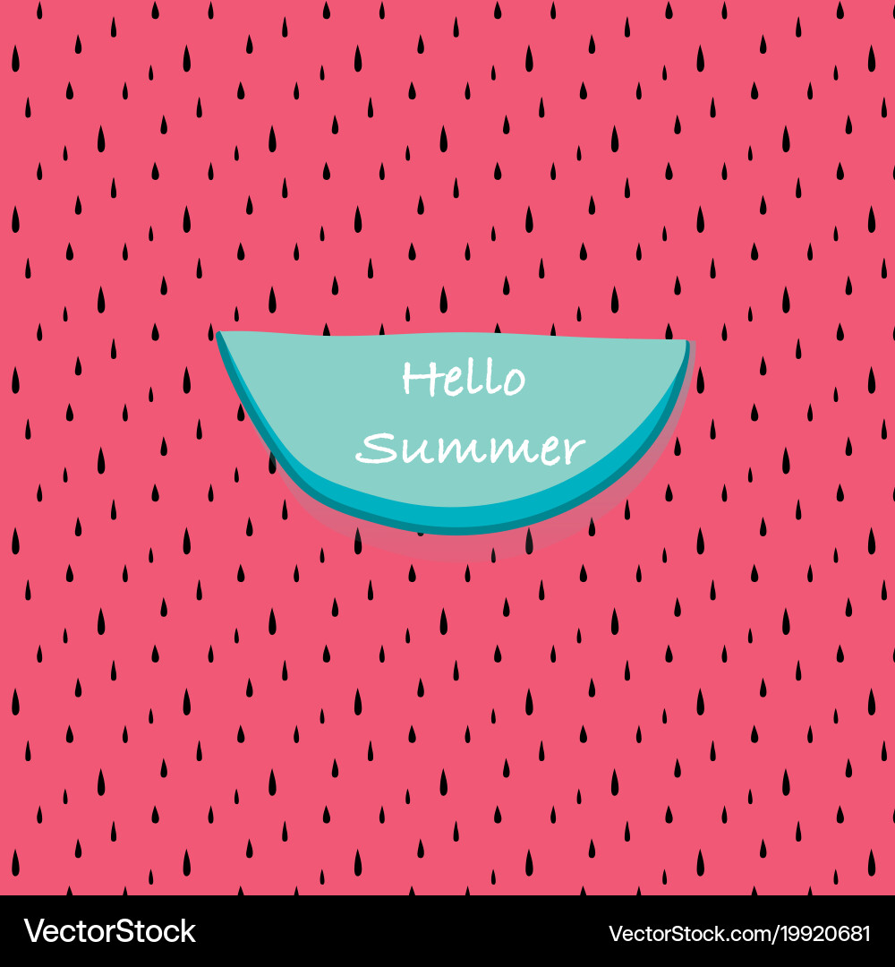 Hello summer with abstract watermelon pattern Vector Image