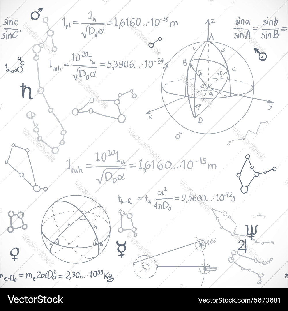 Mathematical Astronomy Formulas Pattern vector image