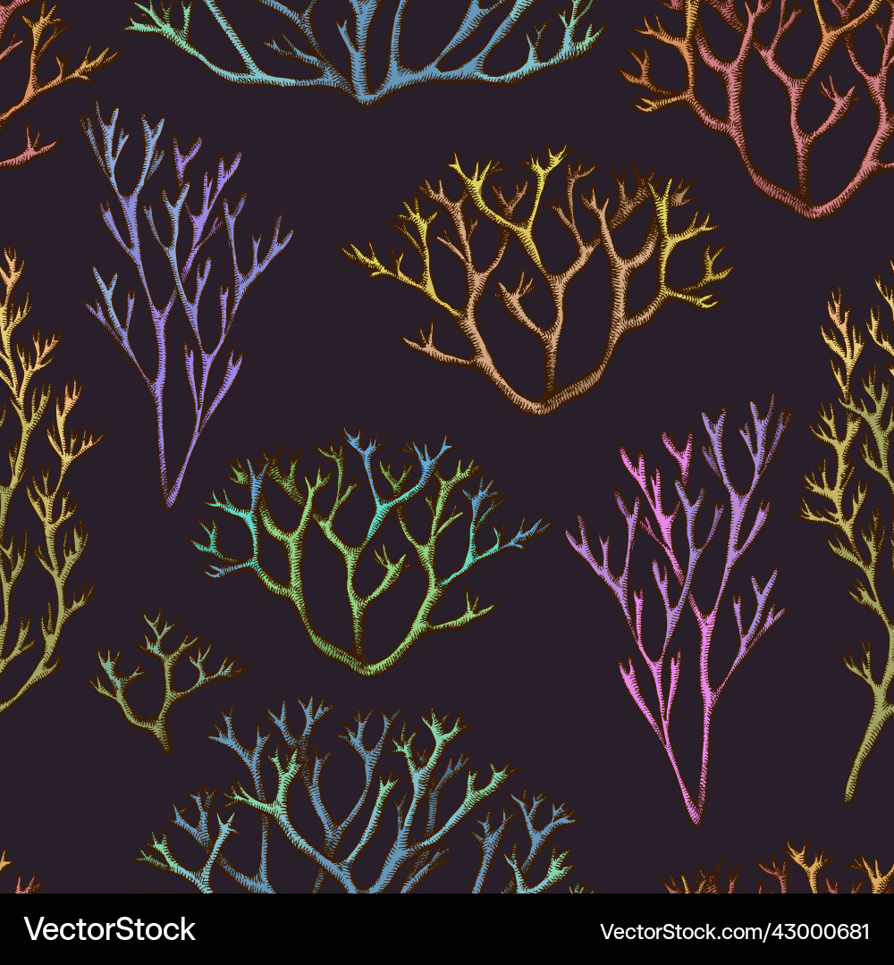 Mysterious forest seamless pattern background vector image