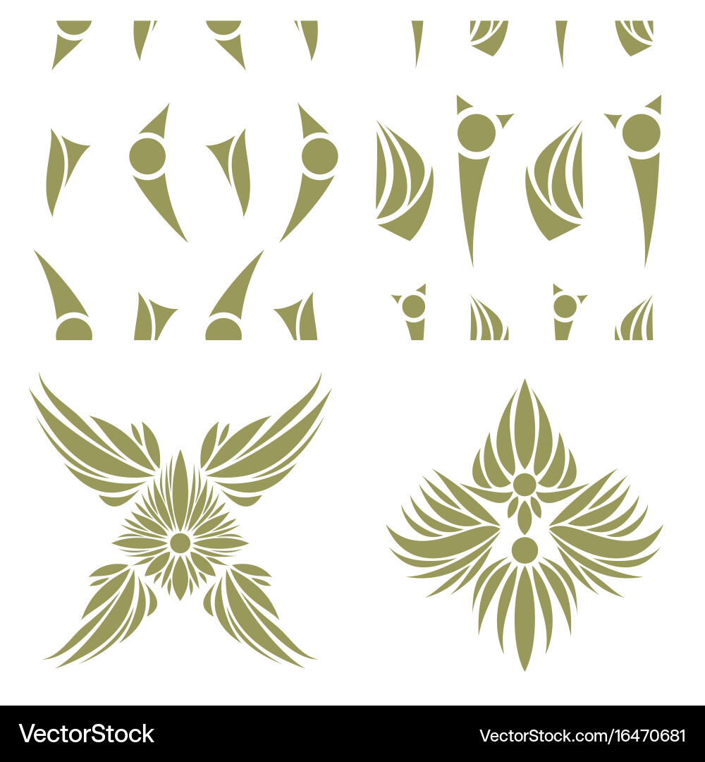 Oriental assembly of patterns Vector Image