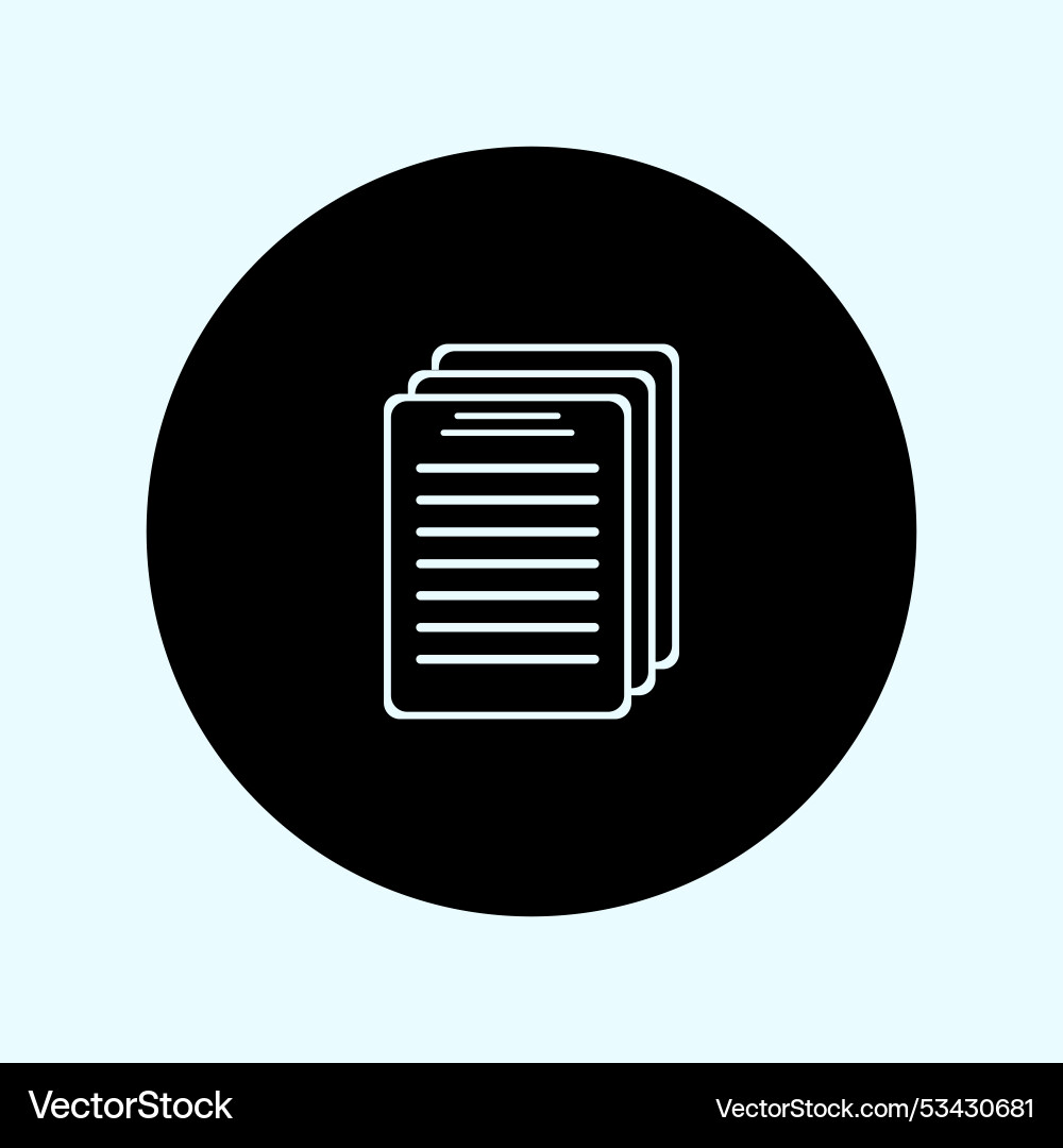 Paper icon with three layers of sheets Vector Image