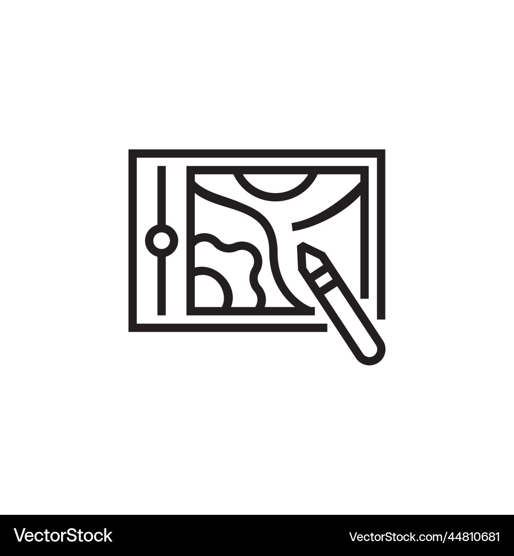 Pen display icon computer component outline Pen display icon computer component outline Vector Image