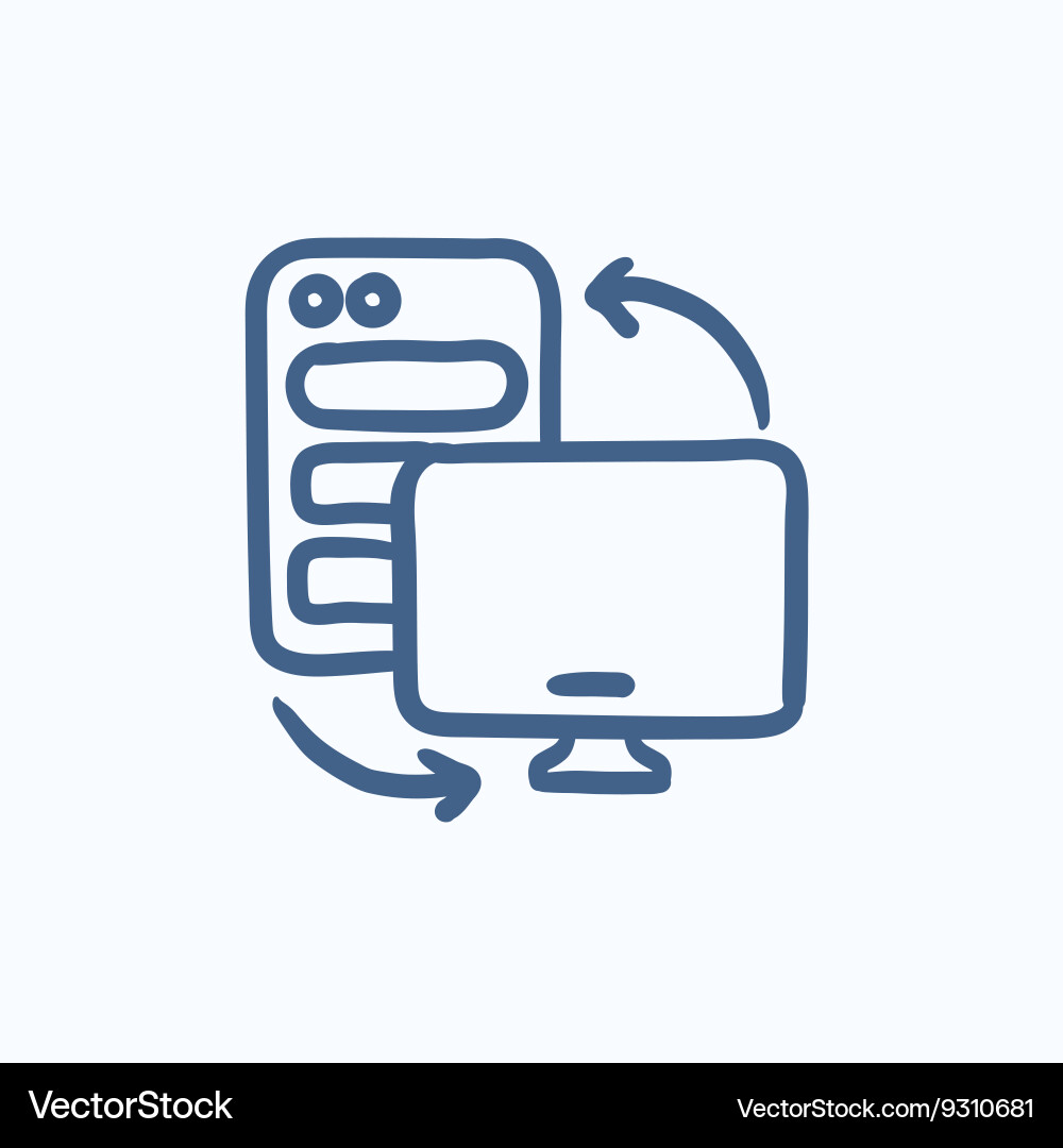 Personal computer set sketch icon Vector Image