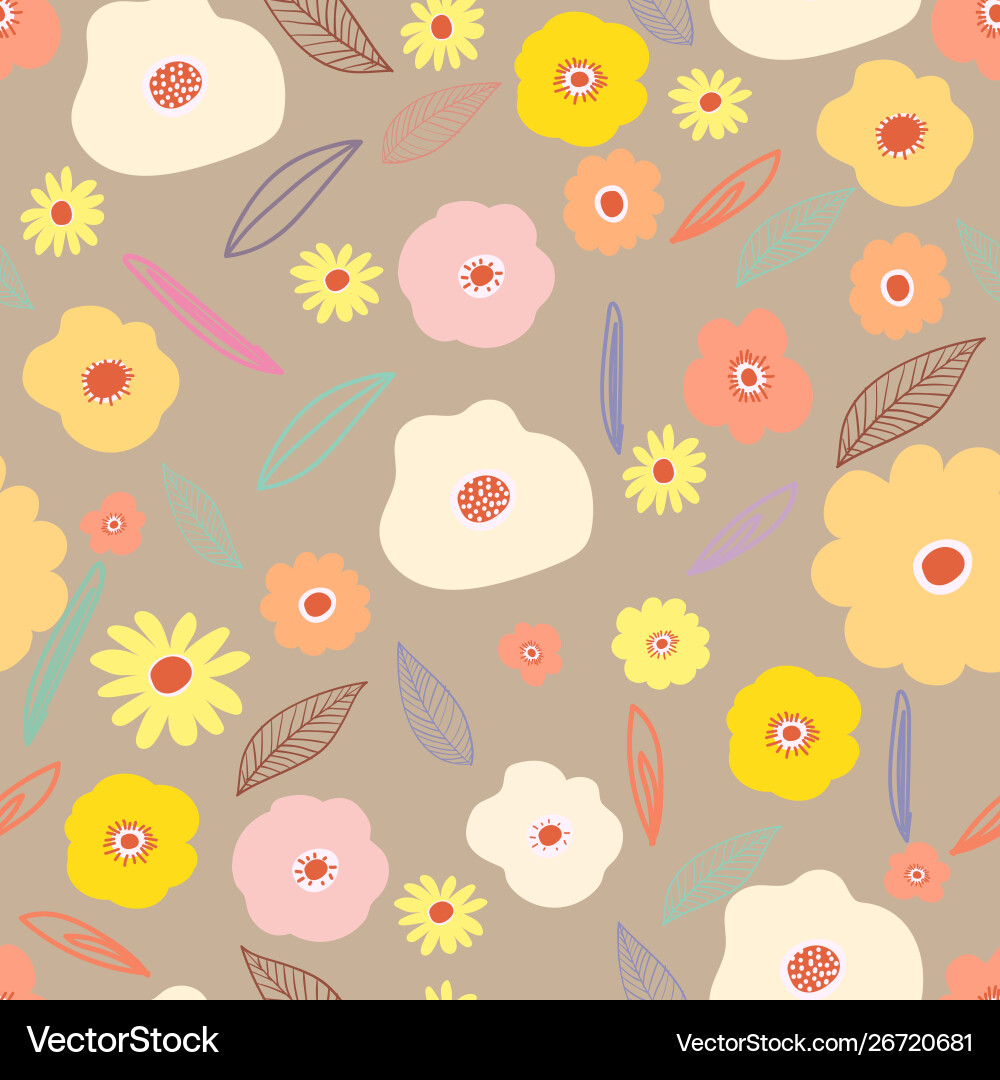 Seamless pattern background with flowers Vector Image