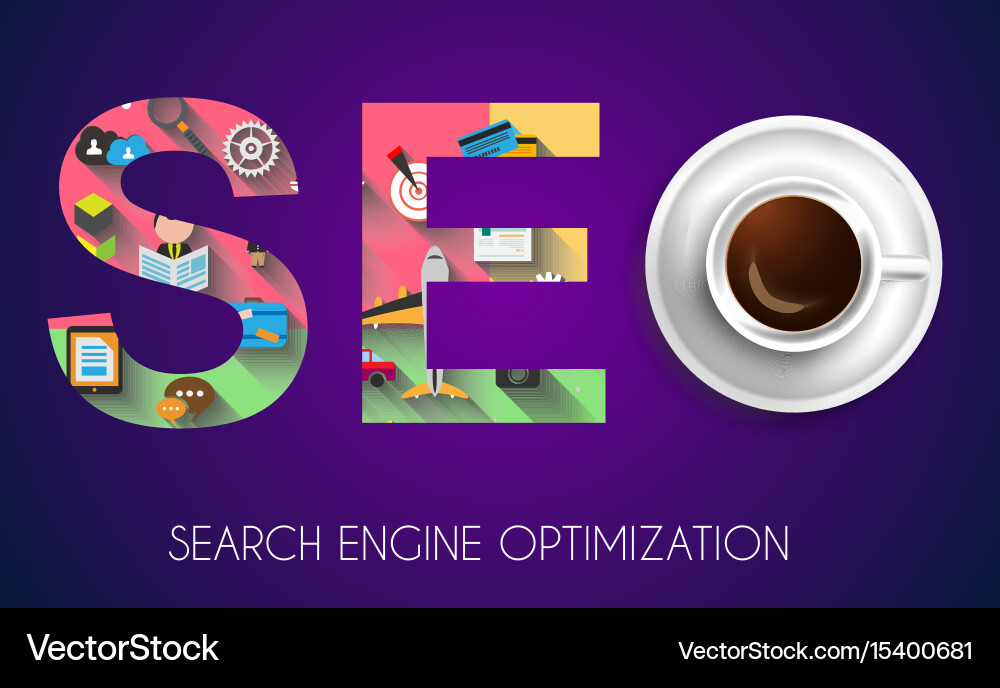 Search Engine Optimization Concepts Vector Image
