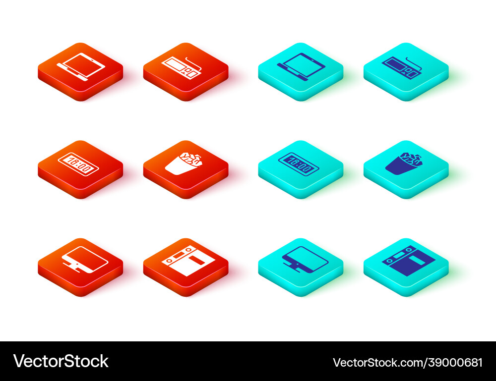 Set computer monitor screen office folders Set computer monitor screen office folders vector image