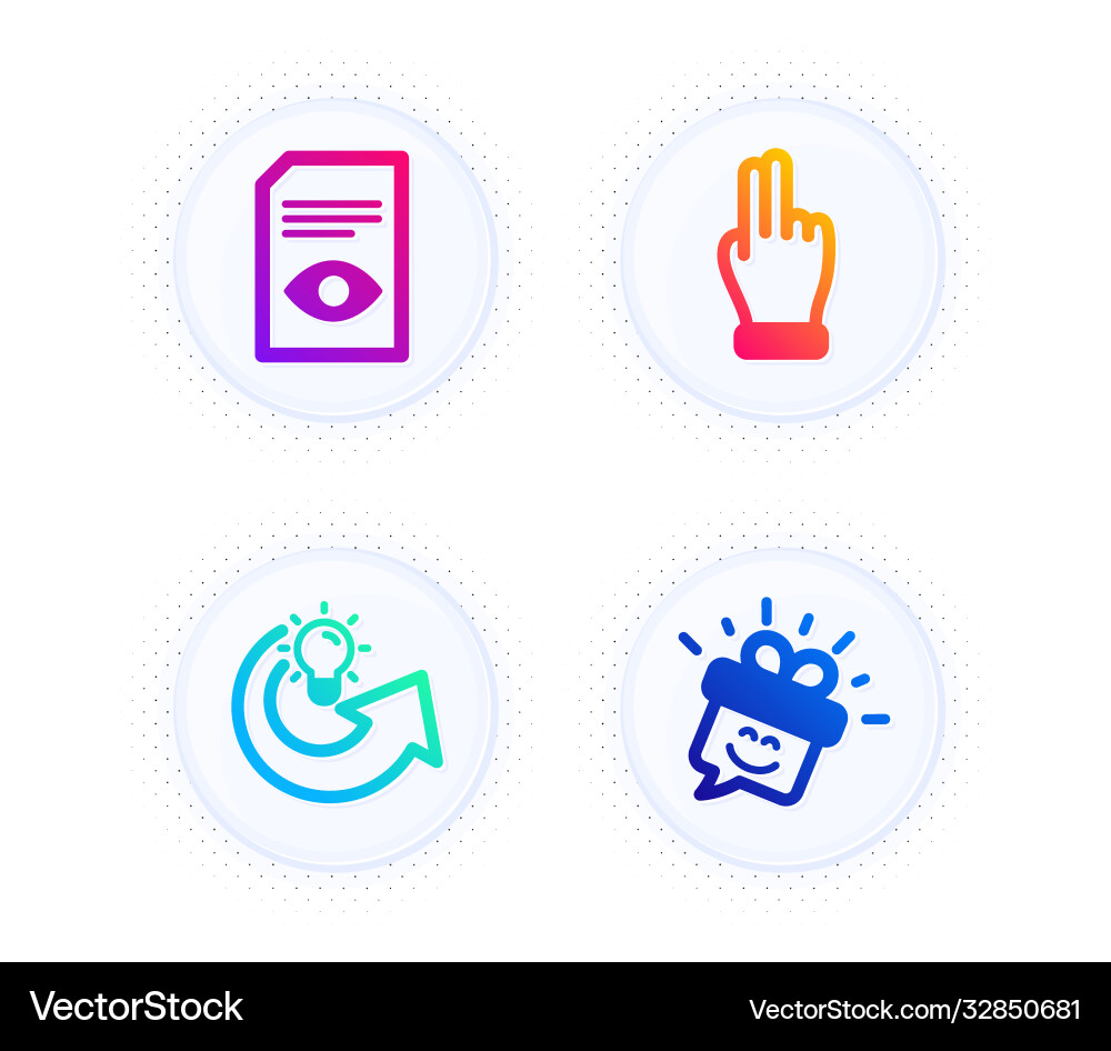 View document share idea and click hand icons set View document share idea and click hand icons set vector image