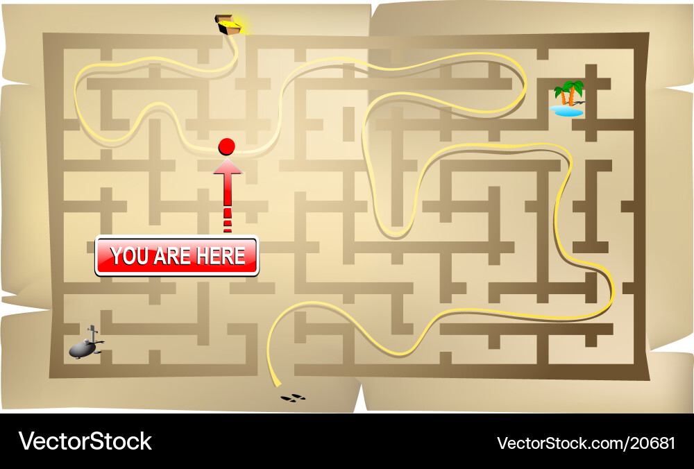 Vintage Map Game Scroll Vector Image